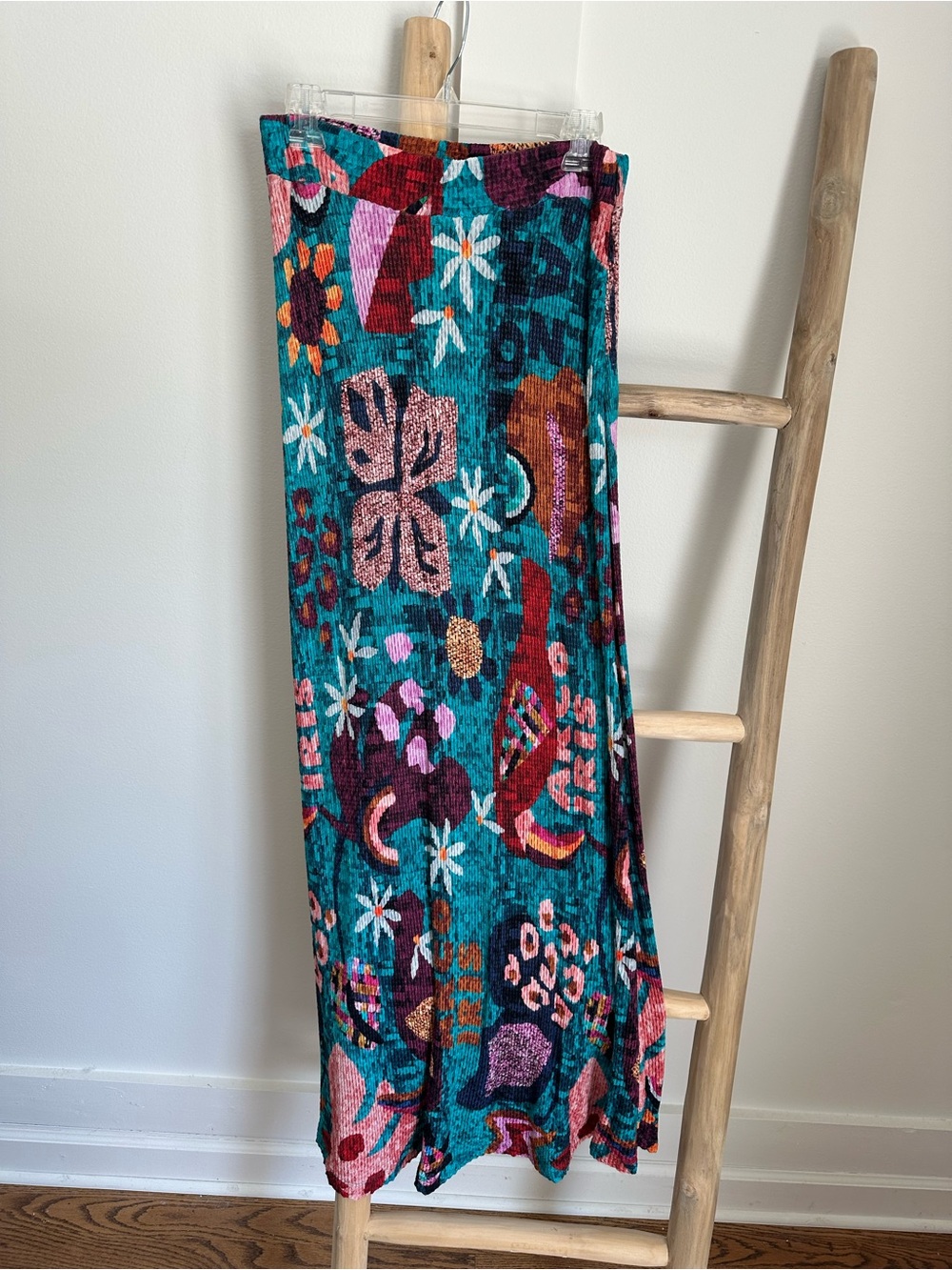 Farm Rio Teal Floral Print Maxi Skirt - Picture 4 of 7